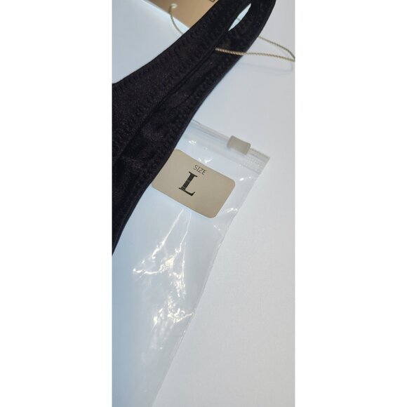 SAME Los Angeles Bottom Swim  Womens Solid 90s Size L Black - Picture 2 of 8